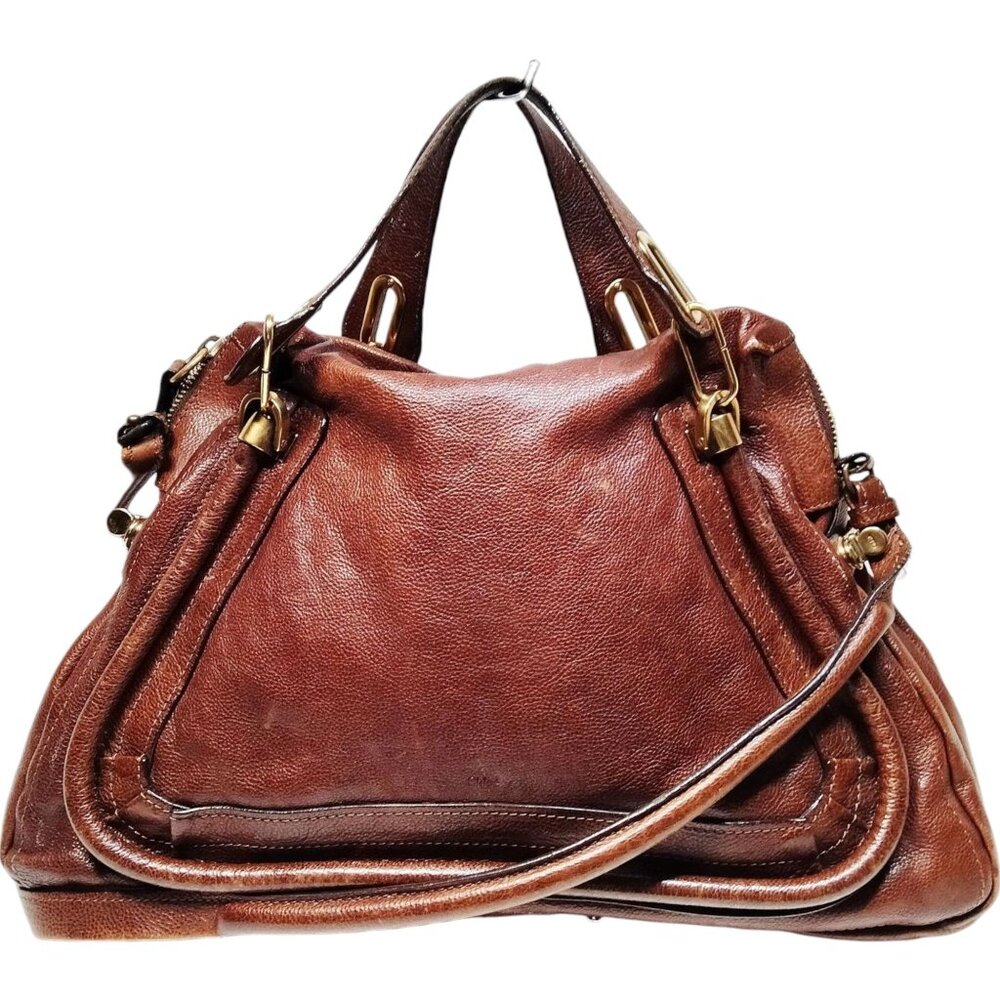 (L3) Authentic Chloe Shoulder Bag Brown Leather Luxury Vintage Designer Handbag